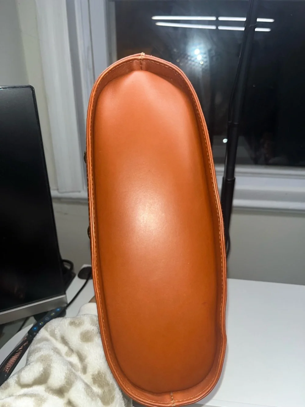 Salvatore Ferragamo Vintage Caramel Leather Top-Handle Bag with Silk Scarf (COA) - Picture 7 of 16